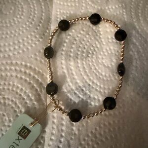 Enewton admire 3mm extends onyx Black and Gold Beaded Bracelet NWT